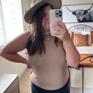Taupe high neck forever 21 tank 2X